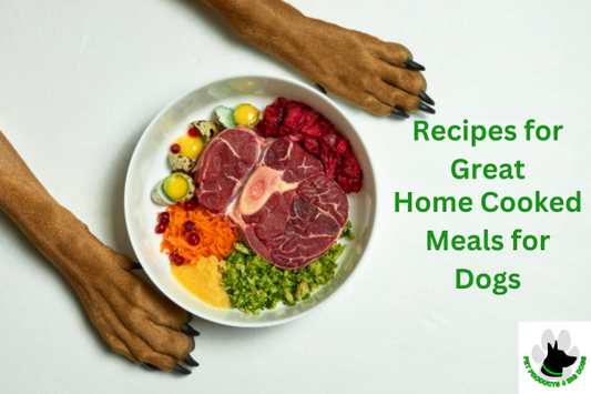 Recipes for great home cooked meals for dogs